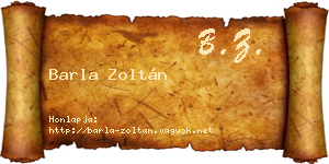 Barla Zoltán névjegykártya